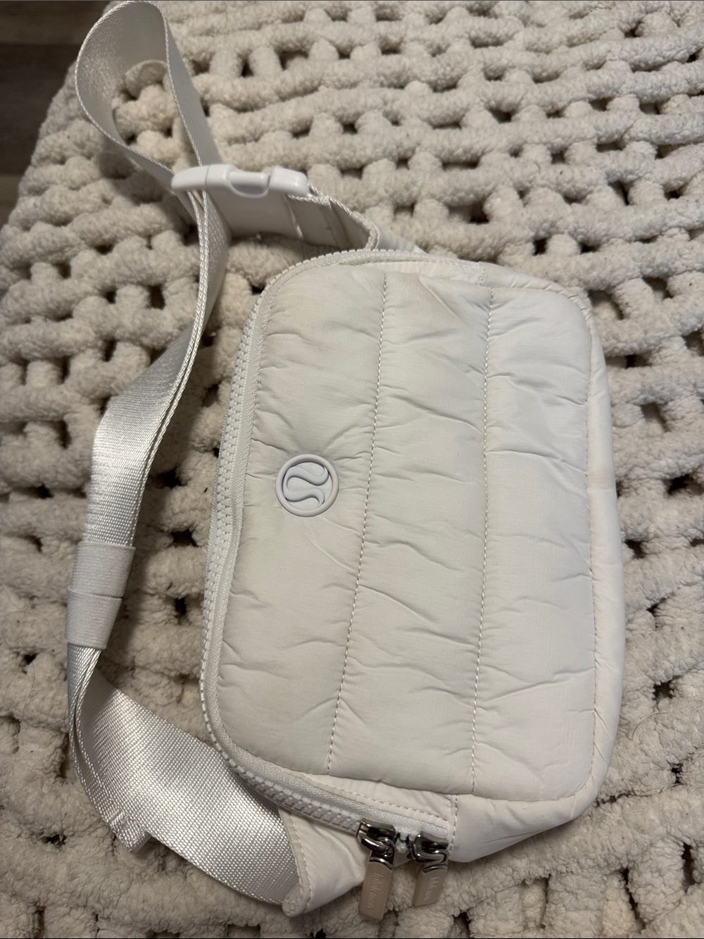 lululemon athletica White Quilted Waist/Crossbody Bag